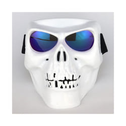 Cool skull motorcycle face Mask with Goggles Detachable modular Goggles - White
