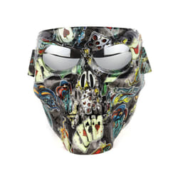 Cool skull motorcycle face Mask with Goggles Detachable modular Goggles - sifter
