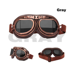 Motorcycle Helmet Goggles Windproof Glasses Motorbike Steampunk Retro - Copper  gray
