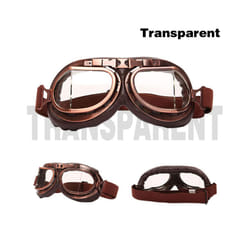 Motorcycle Helmet Goggles Windproof Glasses Motorbike Steampunk Retro - Copper  transparent