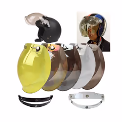 3-snap Retro Motorcycle Helmet Bubble Shield Lens Vintage Motorcycle Helmet - 12