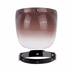 3-snap Retro Motorcycle Helmet Bubble Shield Lens Vintage Motorcycle Helmet - 2