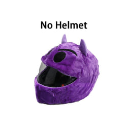 Plush Cover for Motorcycle Helmet Accessories Full Helmet Case Motorcycle - L, Purple demon