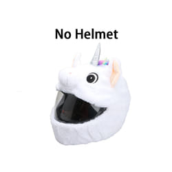 Plush Cover for Motorcycle Helmet Accessories Full Helmet Case Motorcycle - L, White unicorn