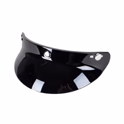3/4 Open Face Helmet Visor Protector 3-Snap Helmet for Peak Lens Motorcycle - Bright black