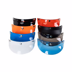 3/4 Open Face Helmet Visor Protector 3-Snap Helmet for Peak Lens Motorcycle - Bright black