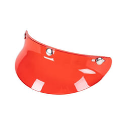3-Snap Helmet Peak Lens Sun Shade Shield Wear Resistant for 3/4 Motorcycle - Transparent red