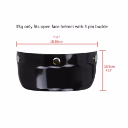 D7YA 3-Snap Helmet Peak Lens Sun Shade Shield Wear Resistant for 3/4 Motorcycle - tea