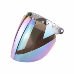 U90C Motorcycle Helmet Bubble Visor 3-Snap Design Open Face Helmet Visor - colorful