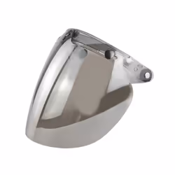 U90C Motorcycle Helmet Bubble Visor 3-Snap Design Open Face Helmet Visor - silver