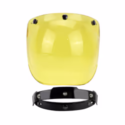 3-snap open face helmet visor vintage retro motorcycle helmet bubble shield - B3