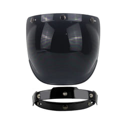 3-snap open face helmet visor vintage retro motorcycle helmet bubble shield - B5