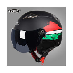 YEMA Half Helmet for Moto Motorcycle Bike Electric Motorbike Double Lens - D3