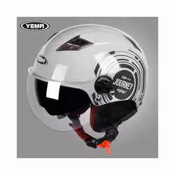 YEMA Half Helmet for Moto Motorcycle Bike Electric Motorbike Double Lens - A4