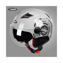 YEMA Half Helmet for Moto Motorcycle Bike Electric Motorbike Double Lens - A4