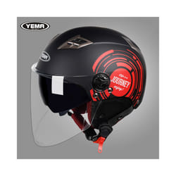 YEMA Half Helmet for Moto Motorcycle Bike Electric Motorbike Double Lens - C5