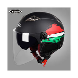 YEMA Half Helmet for Moto Motorcycle Bike Electric Motorbike Double Lens - D4