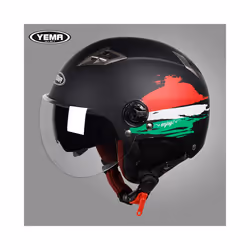 YEMA Half Helmet for Moto Motorcycle Bike Electric Motorbike Double Lens - D2
