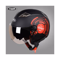 YEMA Half Helmet for Moto Motorcycle Bike Electric Motorbike Double Lens - C1