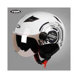 YEMA Half Helmet for Moto Motorcycle Bike Electric Motorbike Double Lens - B3
