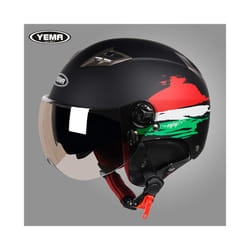 YEMA Half Helmet for Moto Motorcycle Bike Electric Motorbike Double Lens - D1
