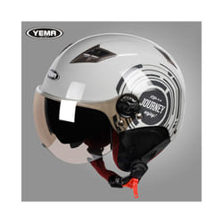 YEMA Half Helmet for Moto Motorcycle Bike Electric Motorbike Double Lens - A3