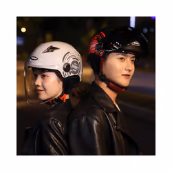 YEMA Half Helmet for Moto Motorcycle Bike Electric Motorbike Double Lens - C2