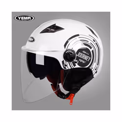 YEMA Half Helmet for Moto Motorcycle Bike Electric Motorbike Double Lens - B5