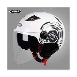 YEMA Half Helmet for Moto Motorcycle Bike Electric Motorbike Double Lens - B5