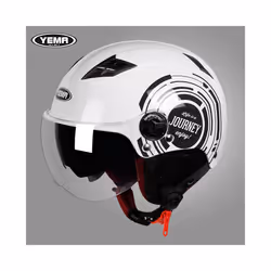 YEMA Half Helmet for Moto Motorcycle Bike Electric Motorbike Double Lens - B2