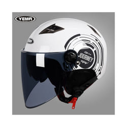 YEMA Half Helmet for Moto Motorcycle Bike Electric Motorbike Double Lens - B1