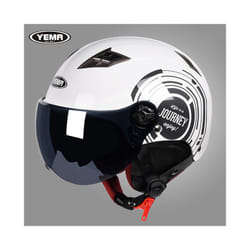 YEMA Half Helmet for Moto Motorcycle Bike Electric Motorbike Double Lens - B4