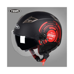 YEMA Half Helmet for Moto Motorcycle Bike Electric Motorbike Double Lens - C3