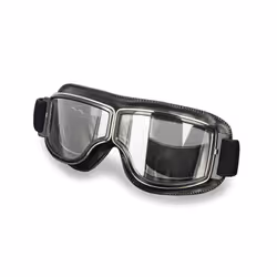 Men Retro Motorcycle Helmet Goggles Steampunk Motocross Glasses Windproof - Transparent Lenses