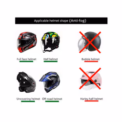 Clear Anti-Fog Patch Film Universal Motorcycle Helmet Fog Resistant Screen - Green
