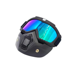 Motorcycle Goggles Mask Motocross Motorbike Detachable Off-Road Ski Goggle - Colorful blue lens