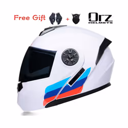 ORZ New Motorcycle helmet full face racing with Double sun visor Women - S, 8