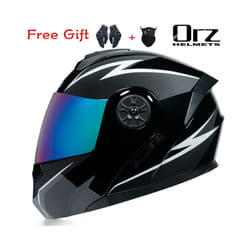 ORZ New Motorcycle helmet full face racing with Double sun visor Women - L, 15