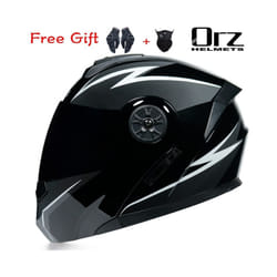 ORZ New Motorcycle helmet full face racing with Double sun visor Women - L, 1