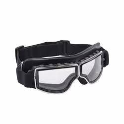 Universal Motorcycle Vintage Goggles Pilot Motorbike Scooter Biker Glasses - Clear Lens