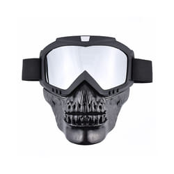 Retro Motorcycle Goggles Half Face Helmets Lens Glasses Motorcycle Helmet - Silver