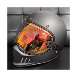 Retro Motorcycle Goggles Half Face Helmets Lens Glasses Motorcycle Helmet - Silver