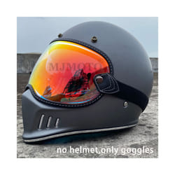 Retro Motorcycle Goggles Half Face Helmets Lens Glasses Motorcycle Helmet - Revo Clear Red