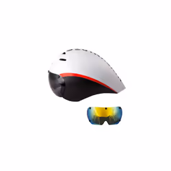 Aero Goggles Bicycle Helmet TT Triathlon Road Bike Helmets Timetrial - White 2 lens B