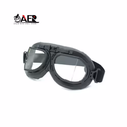 Vintage Motorcycle Goggles for Motorbike Helmet Goggles Pilot Cruiser - Black