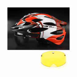 Ultralight Road Cycling Helmet With Taillight Red and Visor Sport Helmet - Color 4