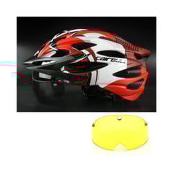 Ultralight Road Cycling Helmet With Taillight Red and Visor Sport Helmet - Color 4