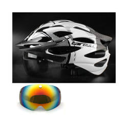 Ultralight Road Cycling Helmet With Taillight Red and Visor Sport Helmet - Color 9