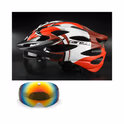 Ultralight Road Cycling Helmet With Taillight Red and Visor Sport Helmet - Color 8