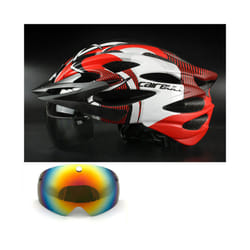 Ultralight Road Cycling Helmet With Taillight Red and Visor Sport Helmet - Color 8